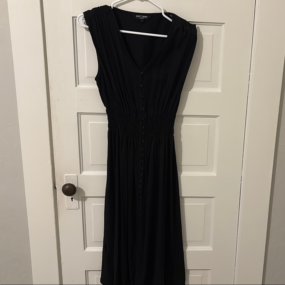 Velvet Heart Black Button-Front Maxi Dress